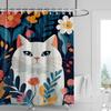 Abstrakte Kunst Katzenmotiv Duschvorhang 180x 200cm Wasserdicht Schimmelresistent Badezimmervorhang Badezimmer Ins Wind Dekorativer Vorhang