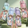 1PC Mushroom Forest Little Girl 750ml Color Plastic Sports Water Bottle Leakproof Flip Straw Lid Suitable for Sports Office Home Use