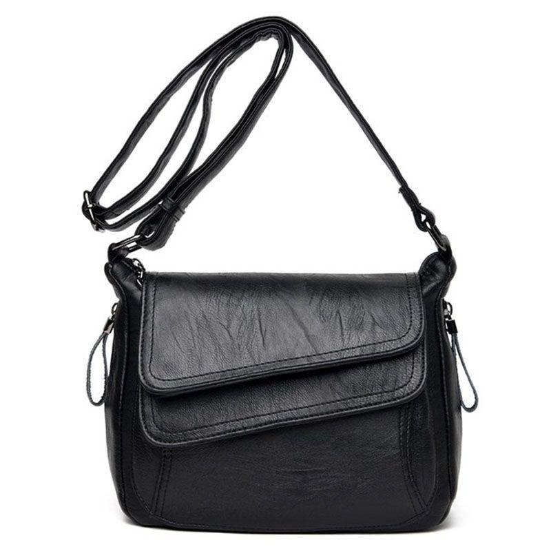 Elegant Women's Casual Shoulderbag Soft Pu Leather Handbag With Magnetic Closure