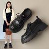 Fashion Trend Loafers Women's 2025 Autumn and Winter New Thick-soled Heightening Versatile Lace-up British Style Velvet Small Leather Shoes