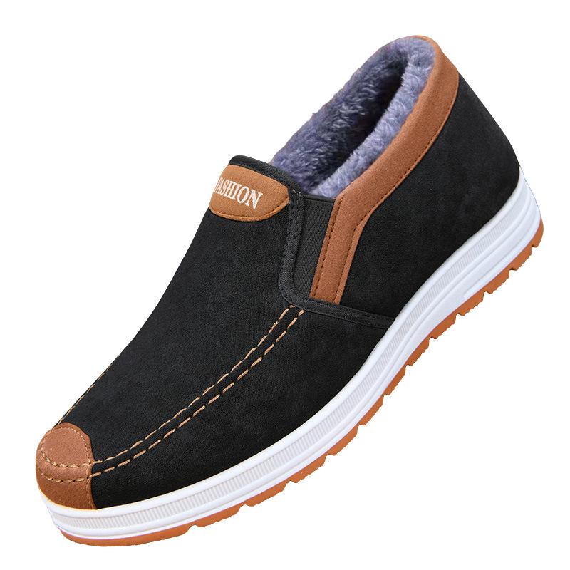 Cotton Shoes 2024 New Old Beijing Cloth Shoes Men's Cotton Shoes Piled Thickened Warm Middle-aged and Elderly Winter Cotton Boots