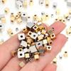 50pcs/lot Square Stainless Steel Beads Loose Spacer Beads For Jewelry Making  DIY Charm Bracelet Necklace Accessories Wholesale