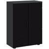 Mobile da Bagno 2 Ante in Legno con 3 Ripiani e Chiusura Ammortizzata, 60x30x82cm, Nero Lucido