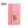 Stain-resistant Journal A6 Faux Leather Notebook, 6 Ring Loose Leaf Binder with Retro Clock Ink-proof Planner Pendant, 7 Inch Personal for Travel