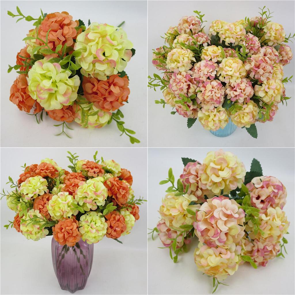 Charmantes künstliches Seidenhortensien-Bouquet mit 10 Köpfen für anspruchsvolle Wohnakzente