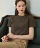 Deuloupisumeon Supima Silket Crew Neck Short Sleeve T-Shirt [Brown]