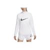 Swoosh Logo Half-Zip Casual Moisture-Wicking Long Sleeve T-Shirt Women Tops White FN2637-100