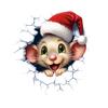 Christmas Wall Decals Animal Design Sticker PVC Removable 2D Sticker Creative Broken Wall Art for Kids Bedroom Playroom Home Decor