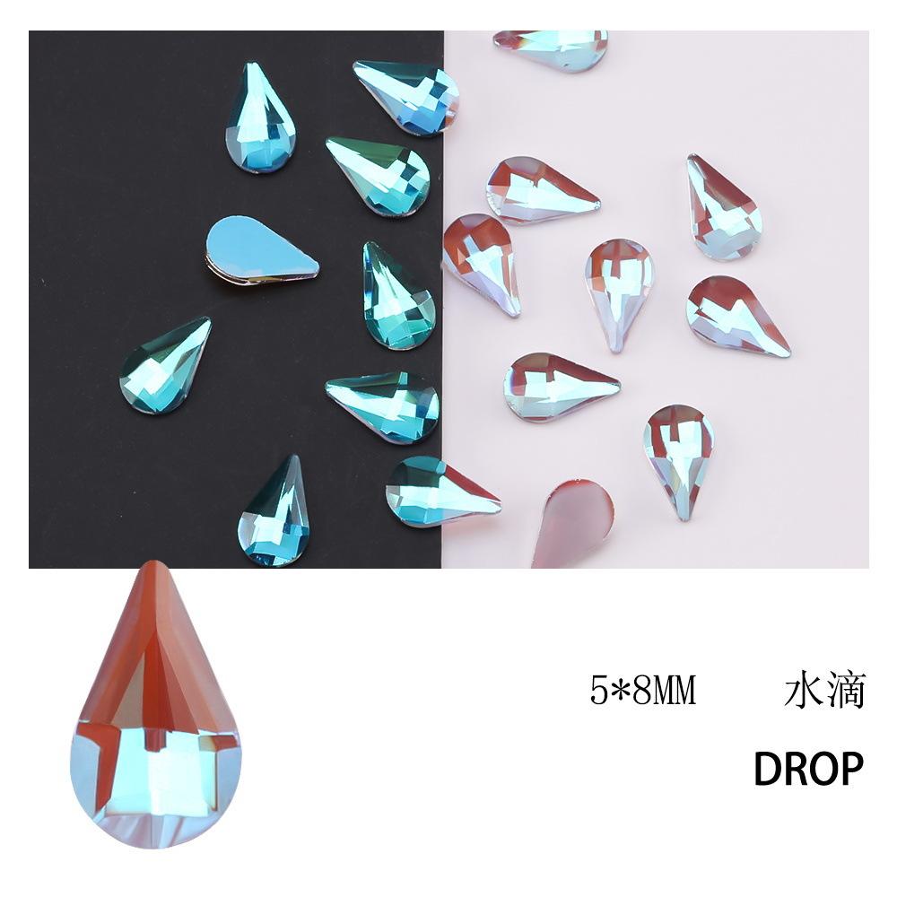 Aurora Phantom Purple Nail Art Flat Bottom Special-Shaped Diamond Diy Manicure Nail Decoration Nail Art Jewelry