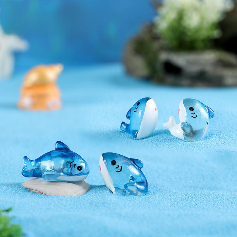 Adorable Resin Cartoon Shark Figurines For Miniature Garden Decor And Ocean World Themes