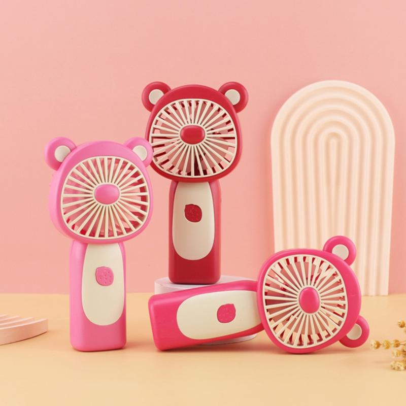 USB Portable Cartoon Handheld Fan - Mini Desktop Electric Fan for Outdoor Use