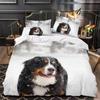 Bernese Mountain Dog Soft Duvet Cover Twin Lovely Pet Dog Beding Set For Young Boys Young Girls Microfiber Lovely Animal Warm Comforter Cover 2/3