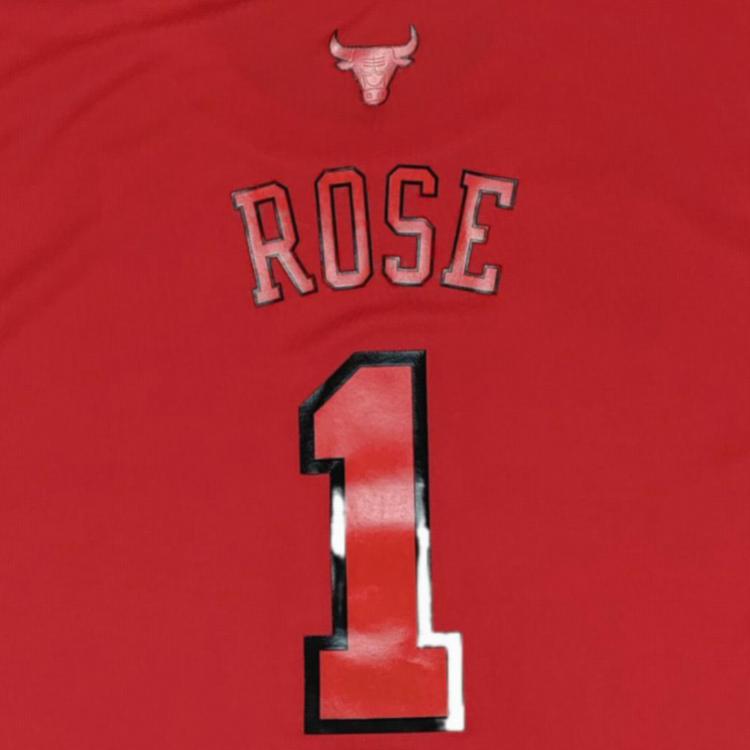 Adidas X NBA Collaboration Chicago Bulls Derrick Rose REP Print Fashion Comfortable Soft Skin-Friendly Basketball Jersey Men jersey Red BSQ1062