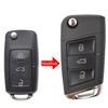 Carcasa pentru chei de mașină rabatabilă cu 3 butoane modificată, husă pentru suport pentru telecomandă pentru VW Golf Polo Jetta Tiguan Passat Sharan Accesorii