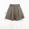 Women High Waist Shorts Casual Loose A-line Wide Leg Short Pants Solid Fashion Pocket Office Lady Trousers Streetwear Toppies Short Femme