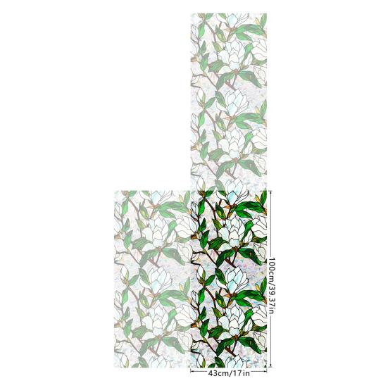 Flower Window Privacy Film Double-sided Stained Glass Rainbow Window Film Sun Blocking