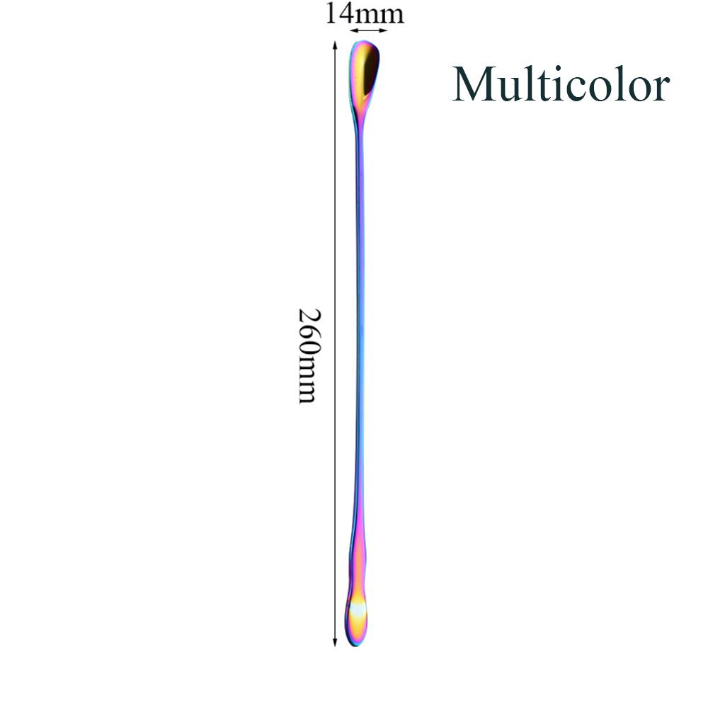 Home & Living Long Handle Rainbow Dinnerware Stir Spoon Dessert Scoop Stainless Steel Tableware