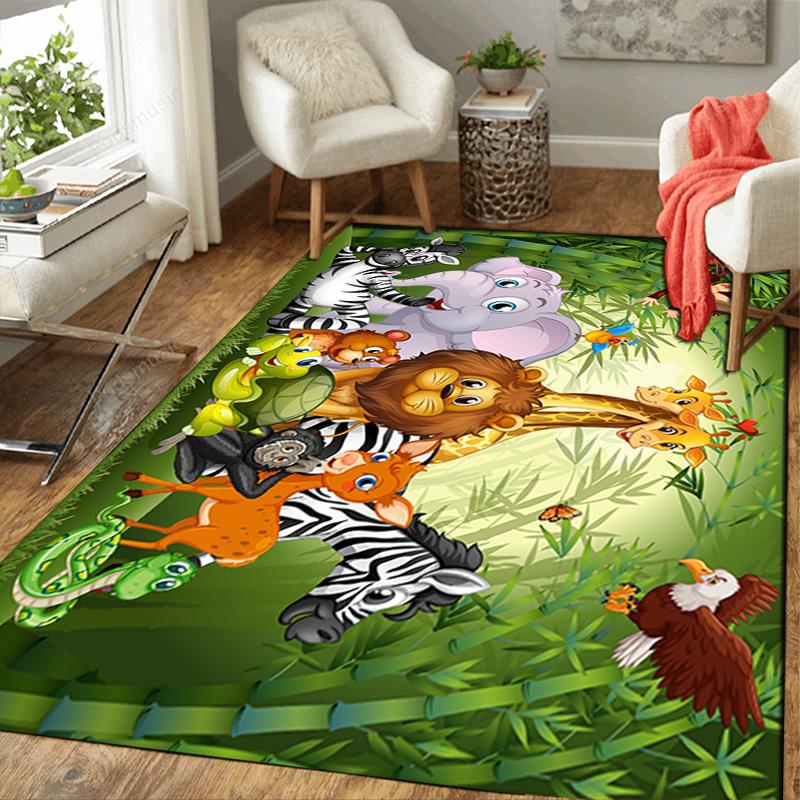 Waldtiere Teppich Bodenmatte für Wohnzimmer oder Schlafzimmer Weicher und Bequemer Teppich ein Geschenk für Geburtstag und Feiertag.MFF0918320
