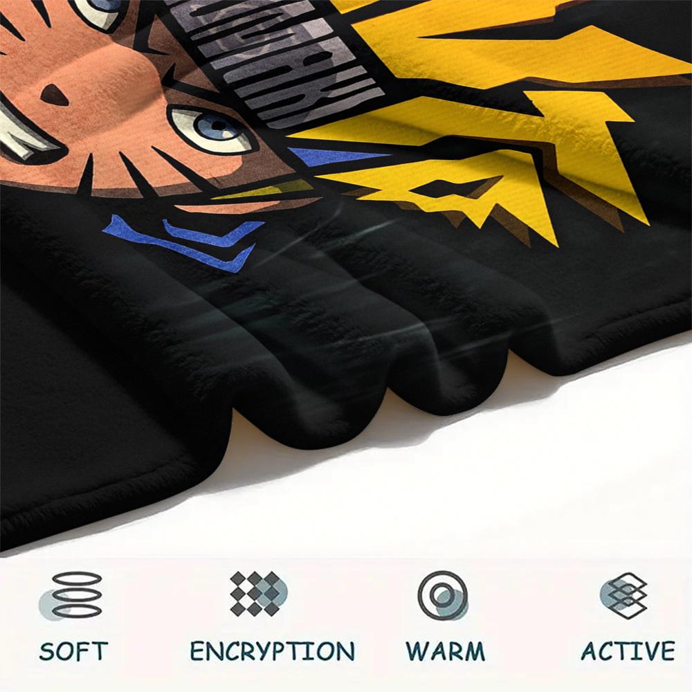 Naruto Uzumaki Pattern Flannel Blanket, High Quality Comfortable for All Seasons, Home Decor, Warmth and Comfort, Perfect for Gifts.
