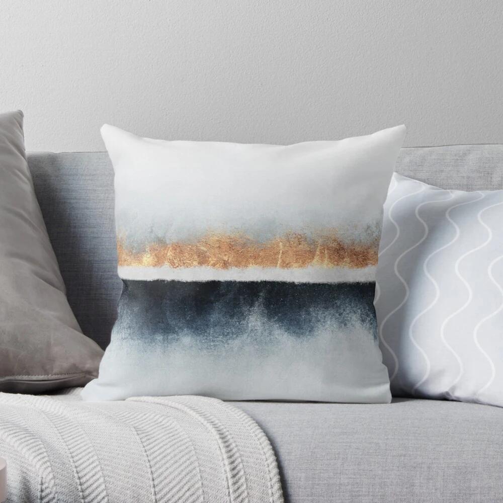 Home Decor Abstract Gold-Marbled Digital Printed Pillow Covers Pattern Cushion Cover Suitable for Sofa Bedroom Car Pillow Cover