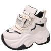Fashion 8CM Thick Bottom Chunky Sneakers 2024 New Autumn Women High Platform Sports Shoes Woman Casual Wedges Leather Dad Shoes Footwear