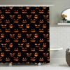 Vattentät Duschdraperi med Halloween-tema med Spöklika Jack-o'-Lanterns på Svart Bakgrund Perfekt För Att Skapa En Festlig
