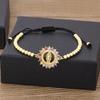 Nidin Trendy 9 Styles Virgin Mary Bracelet Gold Color Jesus Christ Handmade Beads Bracelets For Women Adjustable Jewelry Gifts