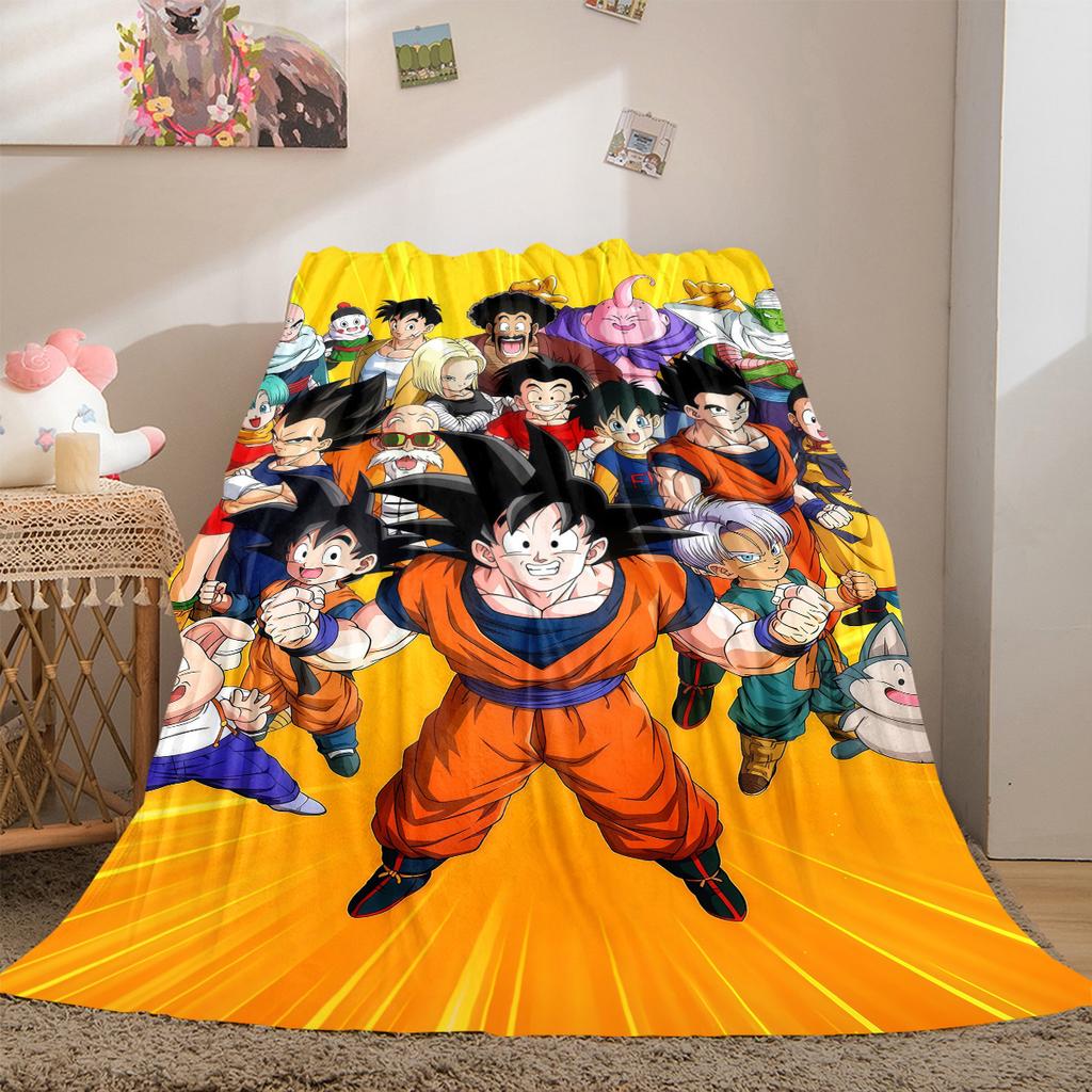 1 pièce Couverture en Flanelle avec Impression Son Goku, Haute qualité Toutes Saisons, Décoration de Maison, Chaleur et Confort, Parfait pour les Cadeaux de Noël
