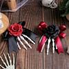1pc Ghostly Skeleton Hand Side Hairpin Lightweight Plastic Hairpin Rose Bows Fashion Accessories Costume Essential