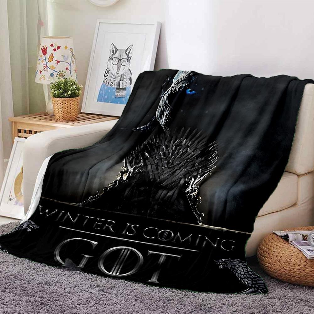 1pc Winter Is Coming Got Flannel Blanket Soft Warm Throw for Home, Office, Travel, All-Season Cozy Bedding GiftL1101