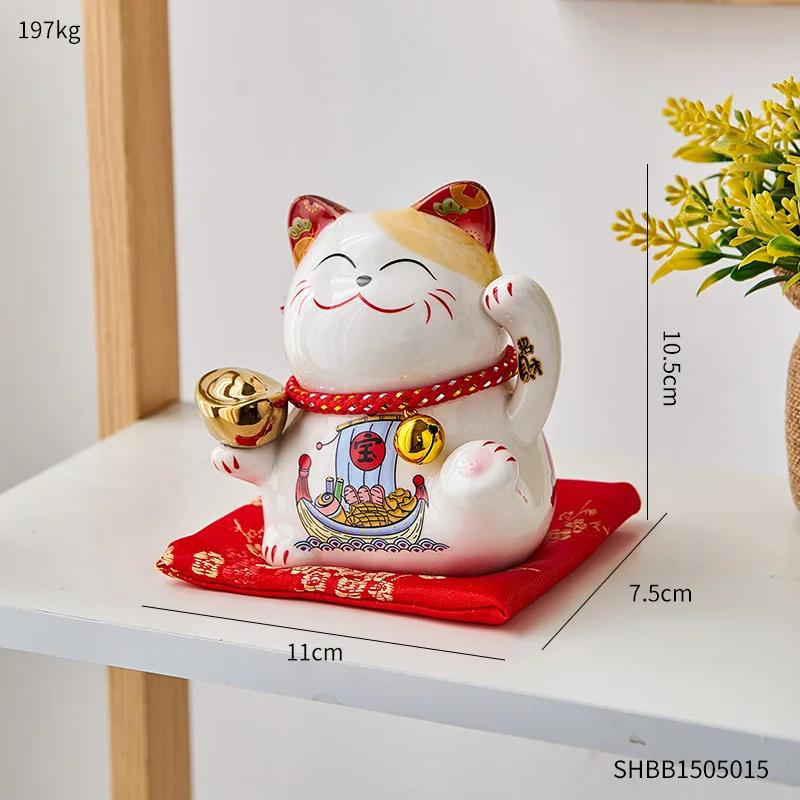 Umelecká porcelánová Lucky Cat Pokladnička Šetriaca krabička Domáca stolová dekorácia Domáce dekorácie Ozdoby Keramická mačička Banka pre deti
