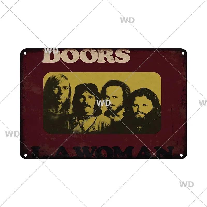 Retro Vintage Rock N Roll Zenekar Fémlemez Tábla - The Doors ZZTOP Queen Zenei Poszter, Faldekoráció Tábla