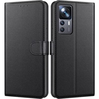 Case for Xiaomi 12T Black 360 Degree Protection Shockproof Leather Effect Anti-Scratch