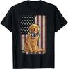 Golden Retriever American Flag Bandana 4th Of July Gift Unisex T-Shirt