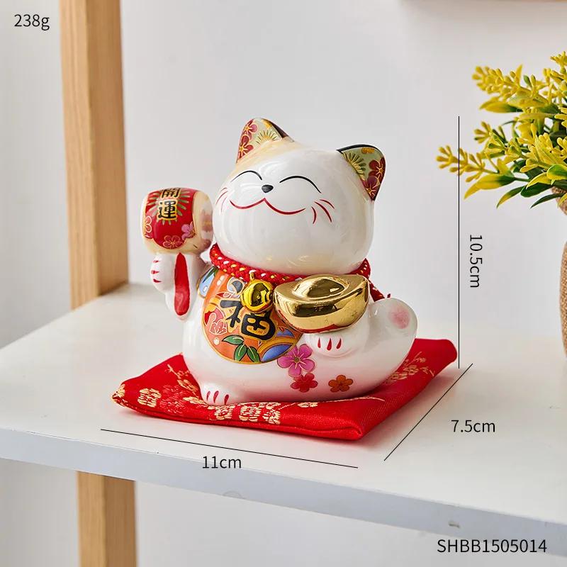 Umelecká porcelánová Lucky Cat Pokladnička Šetriaca krabička Domáca stolová dekorácia Domáce dekorácie Ozdoby Keramická mačička Banka pre deti