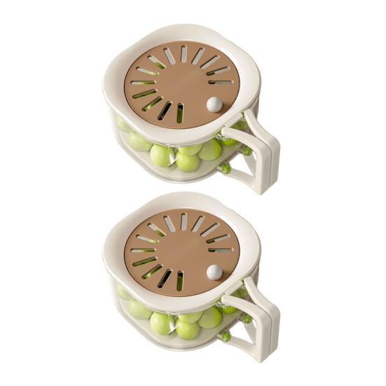 2 Pièces Panier 2-en-1 pour Égouttage et Conservation Panier à Fruits Panier à Légumes pour Laver et Égoutter Panier à Fruits avec Couvercle Passoire Poignée Pliable pour la Cuisine