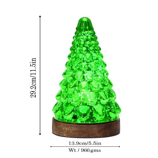 Sticlă Mercur Pom de Crăciun Pom de Crăciun Decorațiuni Lampă de Masă Piesă Centrală Manta Fereastră Decor Acasă Baie Petrecere Cadou, Bază de Lemn Lumină
