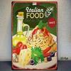 Metallblechschild Italienische Küchen Dekoration Pasta Pizza Vintage Wandkunst
