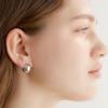 One Touch Ball Earrings (E005_silver Medium)
