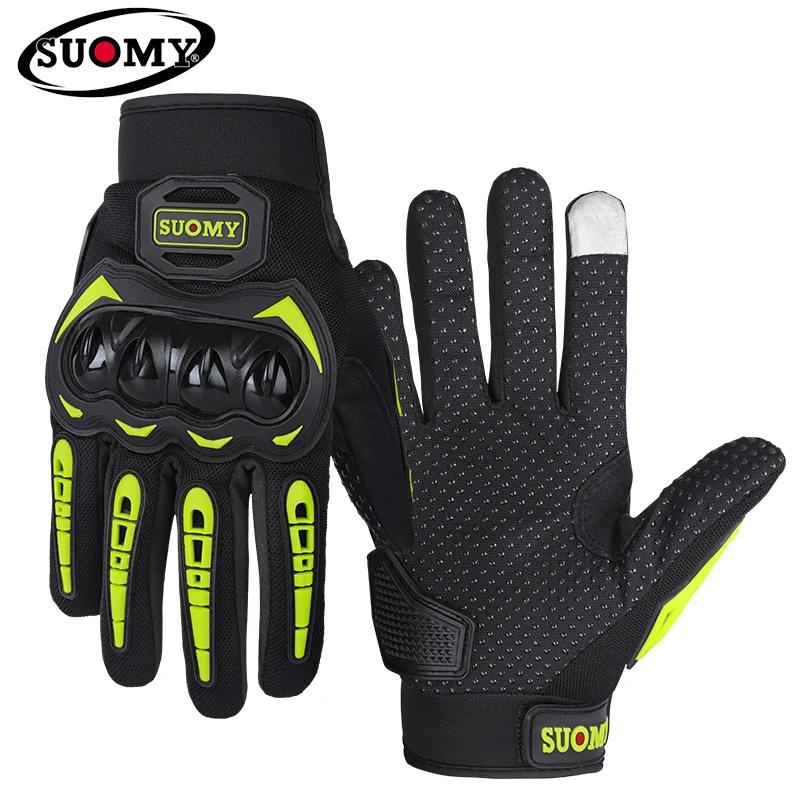 SUOMY New Orange Motorcycle Gloves Summer Men Women Full Finger Touch Screen Motocross Guantes Motorbike Bicycle Cycling Gloves