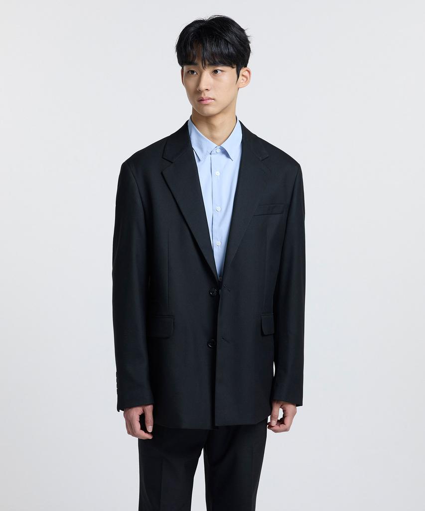STCO Haus Unstructured Jacket Black (Semi-Oversized Fit)_Csjuc05Hsb