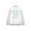 Li Ning Badfive Veste de Baseball Ample Imprimé Lettres au Dos Color Block Homme Vestes Blanc Cassé Gris Mica AFDT807-2