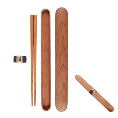 Yilan Trade Natural Wood Japanese Chopsticks and Chopstick Case Antibacterial Wooden for Bento Chinese Portable Cutlery Chopsticks, Style, Set,