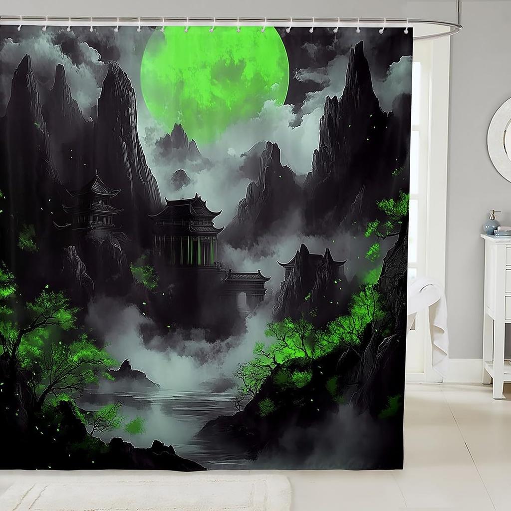 Koi Fish Shower Curtain Japanese Style Bath Curtain For Boys Girls Teens Ocean Marine Bathroom Shower Curtain Set Waterproof
