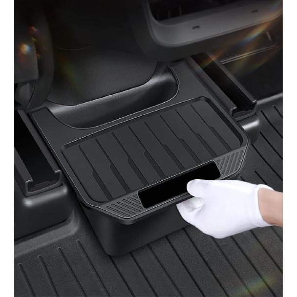 Για Tesla Model Y Juniper TPE Κουτί Αποθήκευσης Οργανωτής Κεντρικής Κονσόλας Πίσω με Κάλυμμα Κάδος Απορριμμάτων Κάτω από το Κάθισμα Αξεσουάρ Αυτοκινήτου