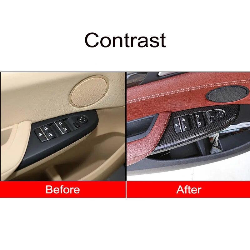 LHD Tlačítko pro nastavení zdvihu oken automobilu Ovládací panel Rámeček ABS dekorace pro BMW X3 F25 X4 F26 2011-17 Auto Tuning Příslušenství