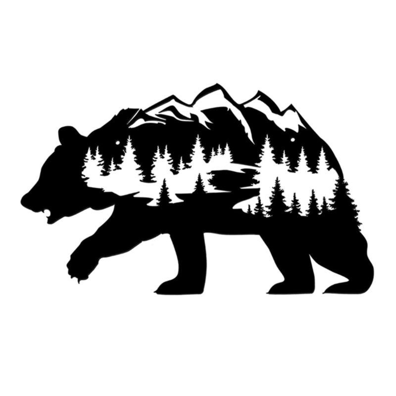 Metal Animal Bear Sign Wrought Iron Decor Hangable Pendant Crafts for Dormitory Room Wall Decoration