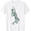 Tennis T Shirt - Player Positions Balls Racket In Drawing T-Shirt(1)