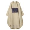 Raincoat Bicolor Beige Rainwear Outdoor Festival Camping Commuting School Bicycle Length 113cm Long Stylish Unisex [World Party] [Packable Poncho]