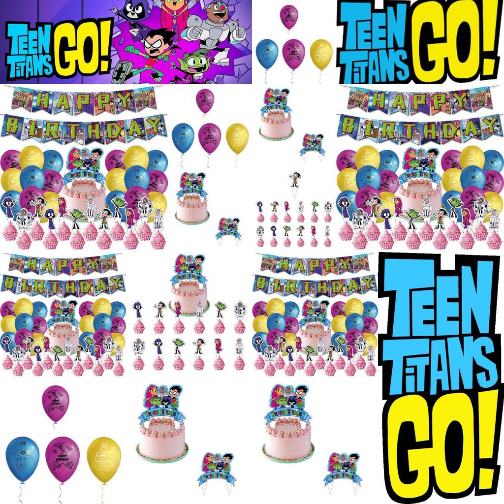 Buntes Teen Titans Go Party Deko Set Sichere Umweltfreundliche Materialien Hochwertiges Papier 32 Stück